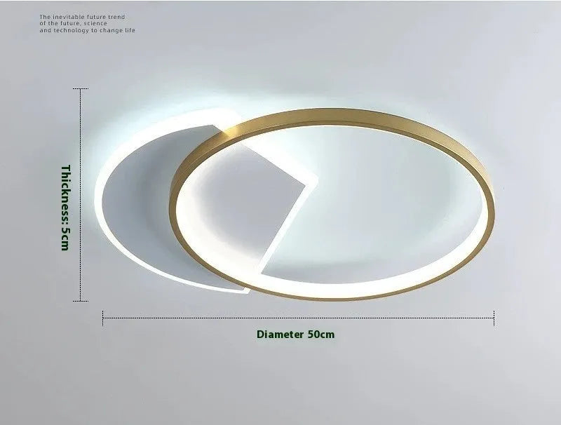 Nordic minimalist ceiling lamp in black and gold colours with 40cm and 50cm diameter options