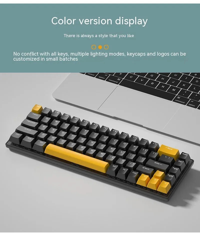 RGB light-emitting portable keypad in black with visible keys, ABS body, wired 1.5m cable