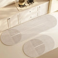 Oval diatom ooze kitchen floor mat with printed stripe pattern, available in multiple sizes and colours