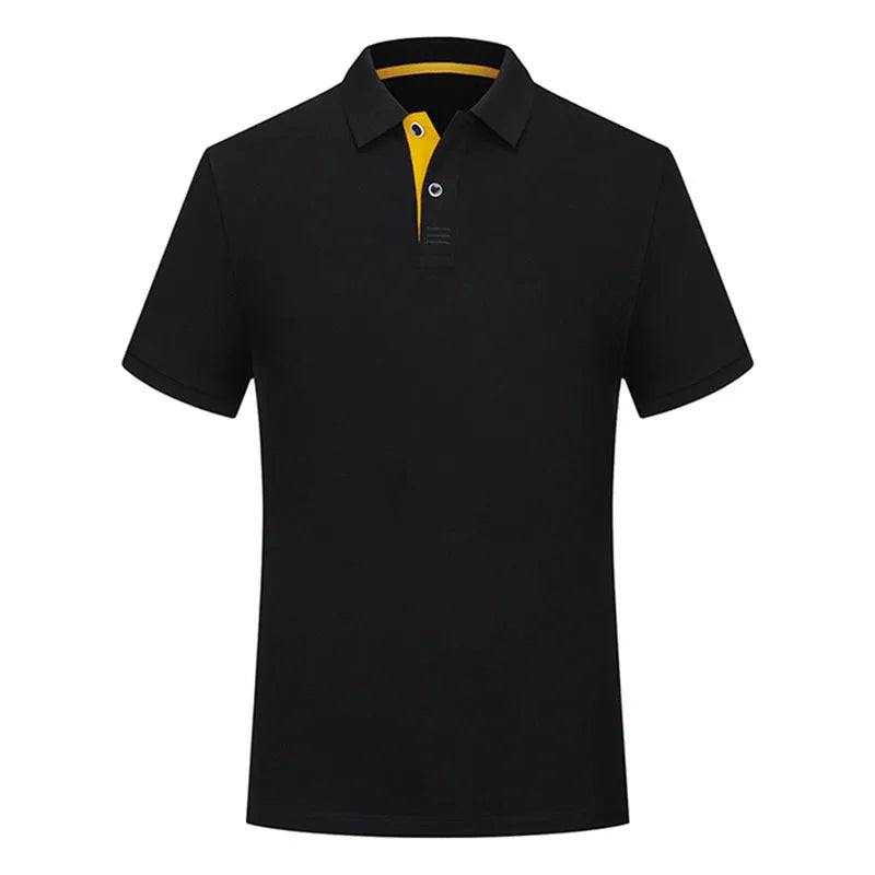 Solid colour cotton polo collar casual T-shirt short sleeve summer daily wear