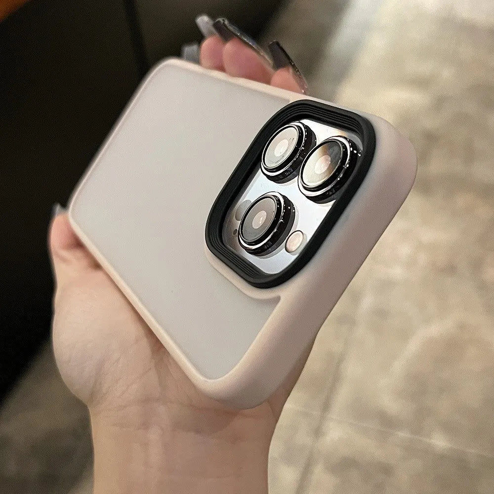 PC+TPU frosted Magsafe phone case for iPhone 15 Pro Max in Titanium Grey with anti-fingerprint surface