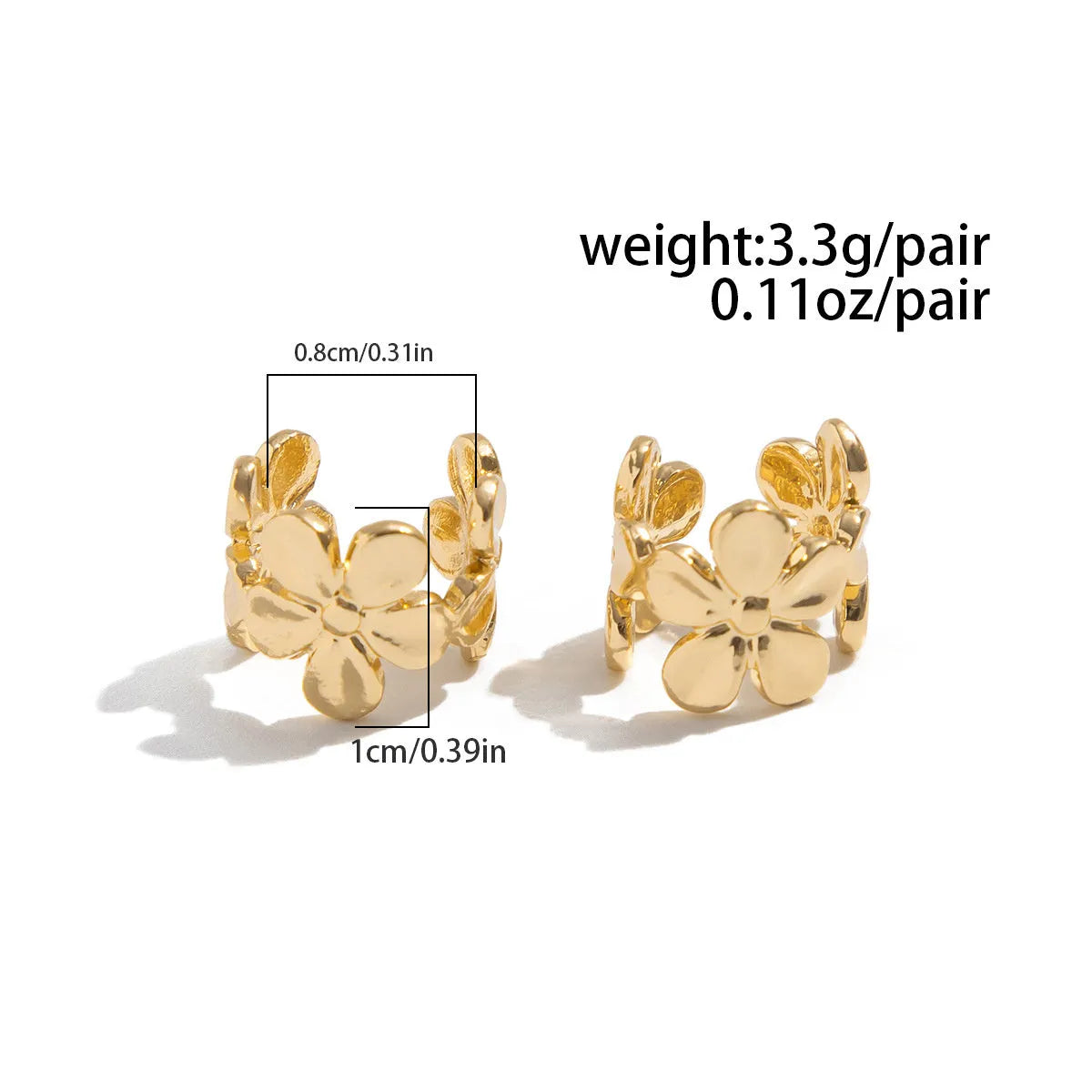 Gold alloy starfish and scallop eardrops earrings for women with electroplated finish