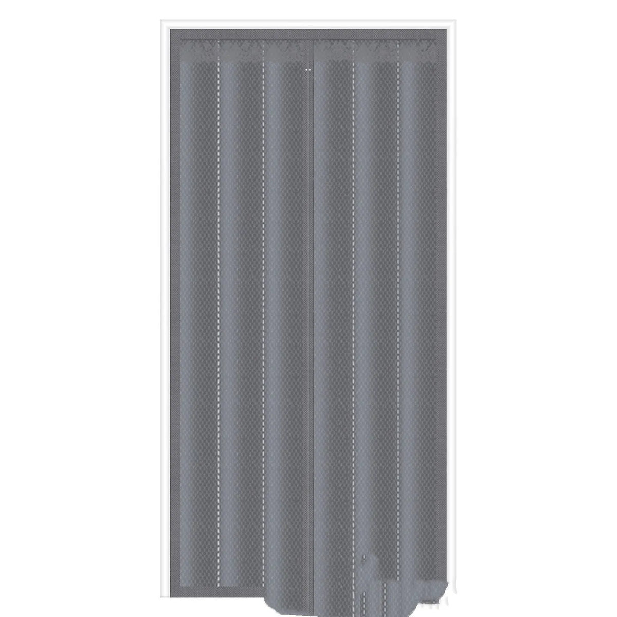 Thick Oxford cloth full seam magnetic strip door curtain in coffee vertical stripes for household doorway warmth