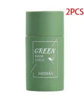Green tea mud mask clay stick in solid paste form for deep cleansing