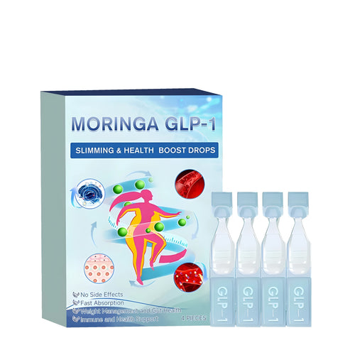 Four dropper bottles of traditional Chinese herbal appetite suppressant drops with mint extract