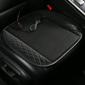 Black USB-powered ventilated car seat cushion with cooling fans, shown on a car seat.
