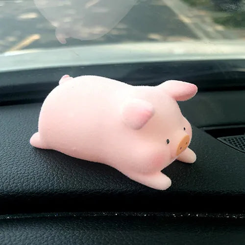Cute cartoon pig resin figurine car dashboard decoration accessory.