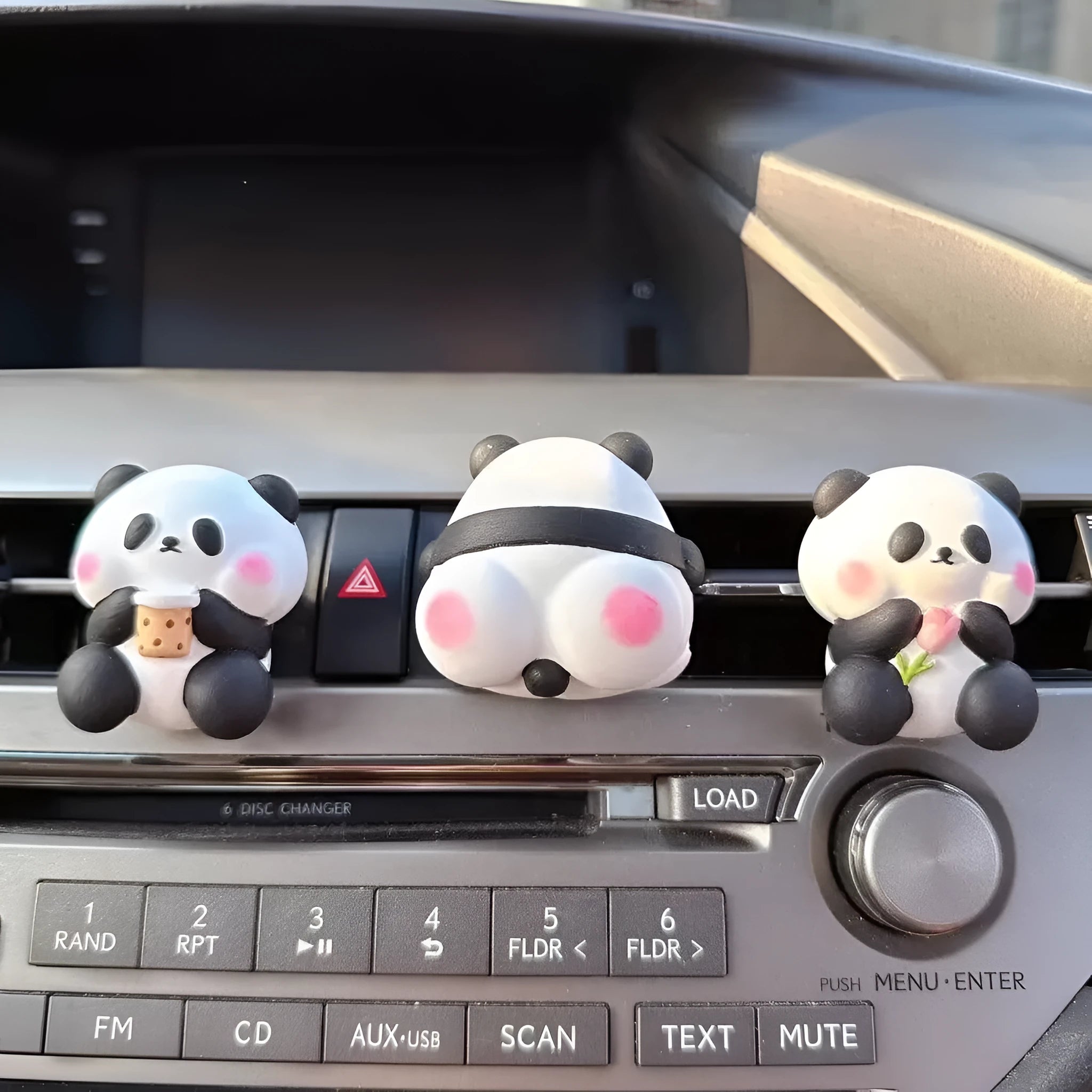 Cute panda character car vent perfume decoration clipped to automotive air vent