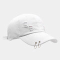 Men's adjustable denim peaked cap in black with dome crown and street style design