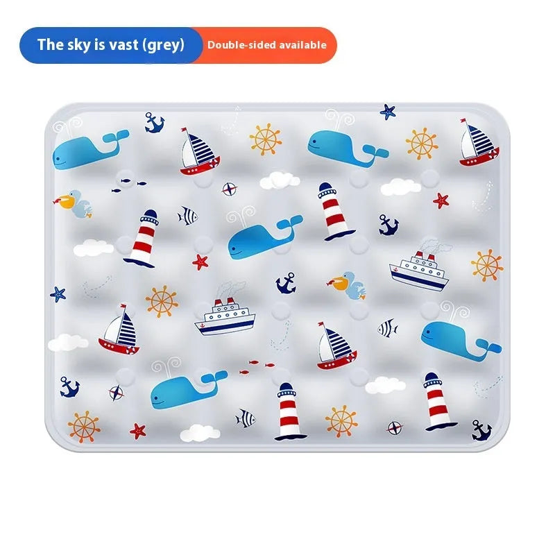 Summer cooling mat for dogs in polyester PVC, size XL, fantasy windmill design