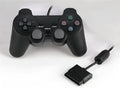 PS2 wired game controller with USB cable in bare metal finish