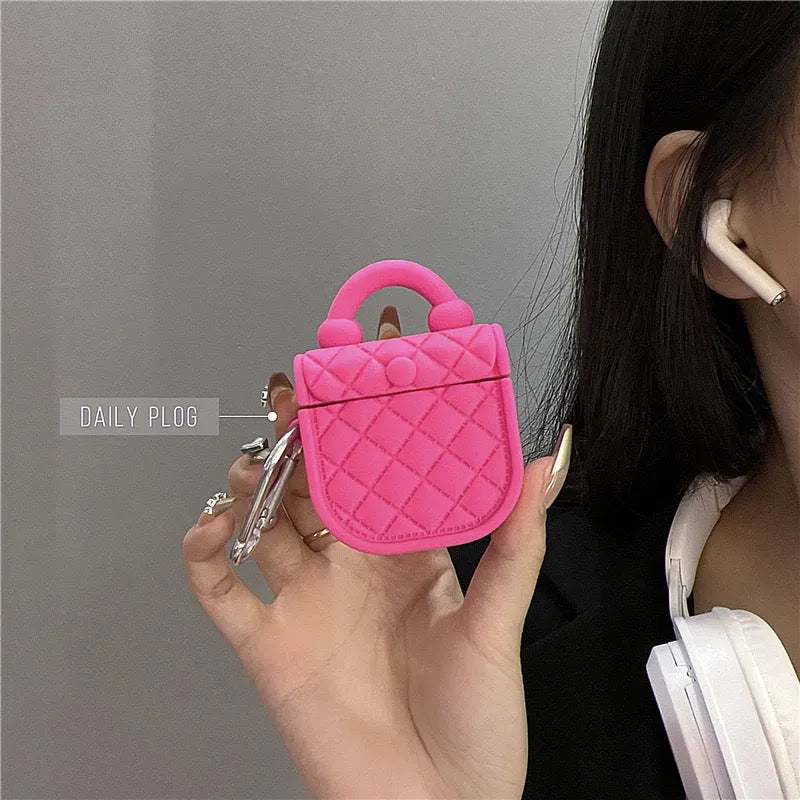 TPU silicone hard shell earphone case for AirPods, Barbie Bag Iron Hook colour, all-inclusive design