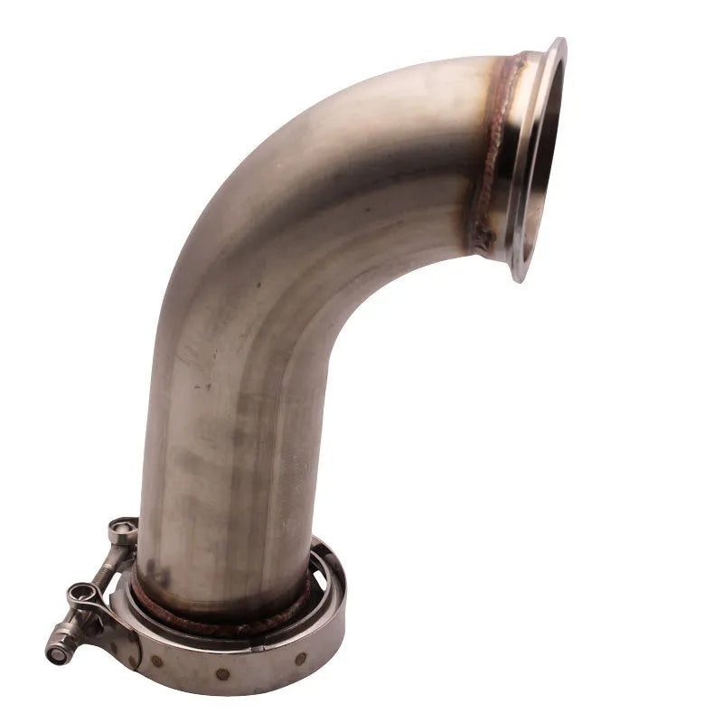 Stainless steel V-clamp pipe connector fitting for plumbing drainage systems