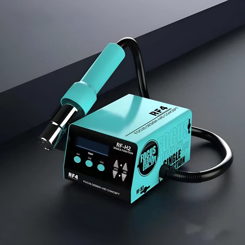 Digital display hot air gun with three nozzles for electronics repair and BGA chip rework