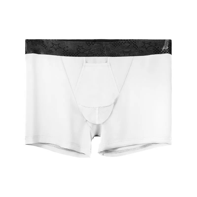 Men's ice silk nylon sports briefs in multiple colours with mid-waist design