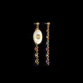 Stainless steel geometric earrings showing star, eye and shell sun design variations