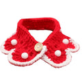 Wool knitted pet collar in milk cotton with cartoon pattern, shown in various sizes for cats, dogs, and rabbits