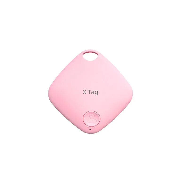 Circular Bluetooth anti-lost tracker device in black colour with key ring attachment
