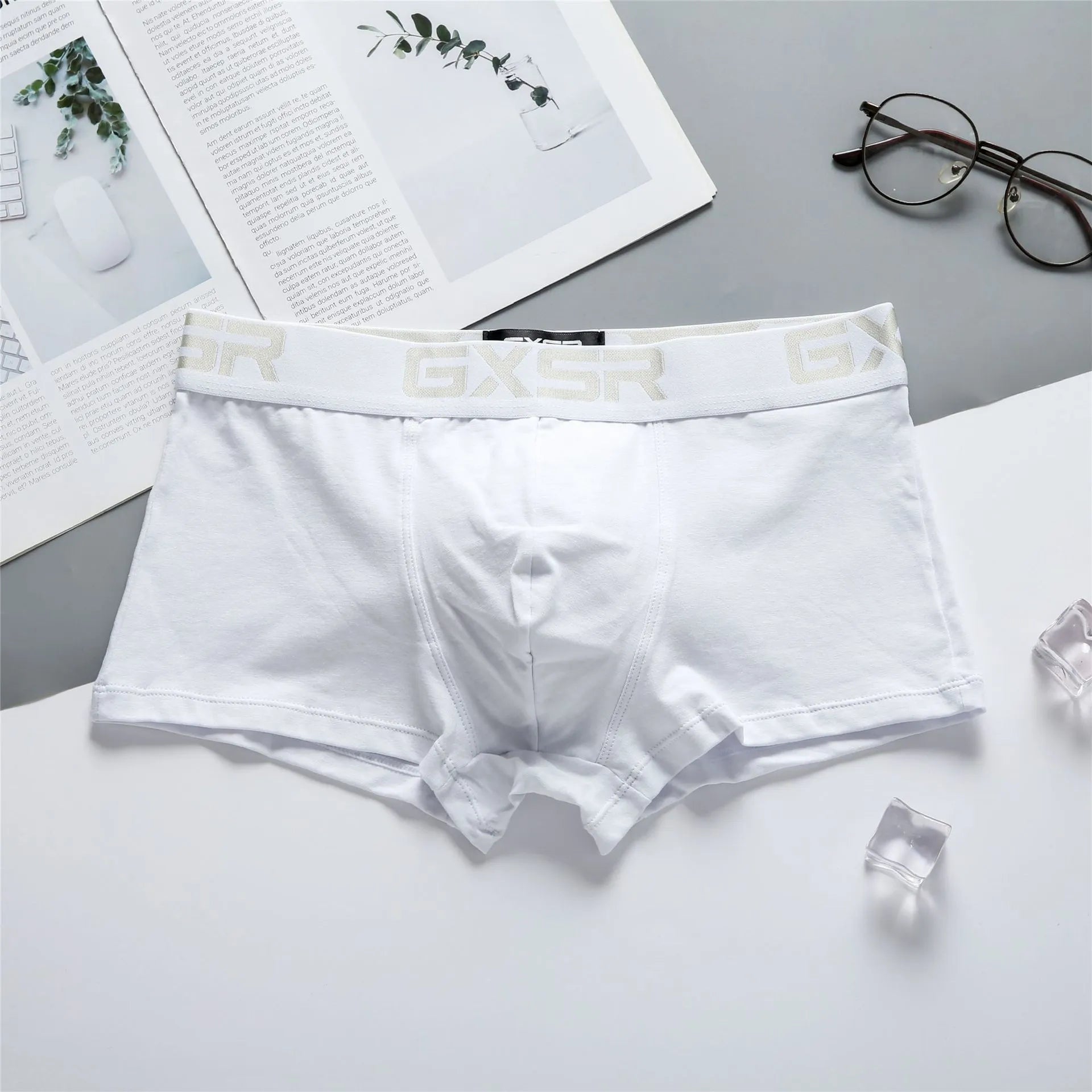 Men's purified cotton low waist boxers in solid colour available in black white and grey
