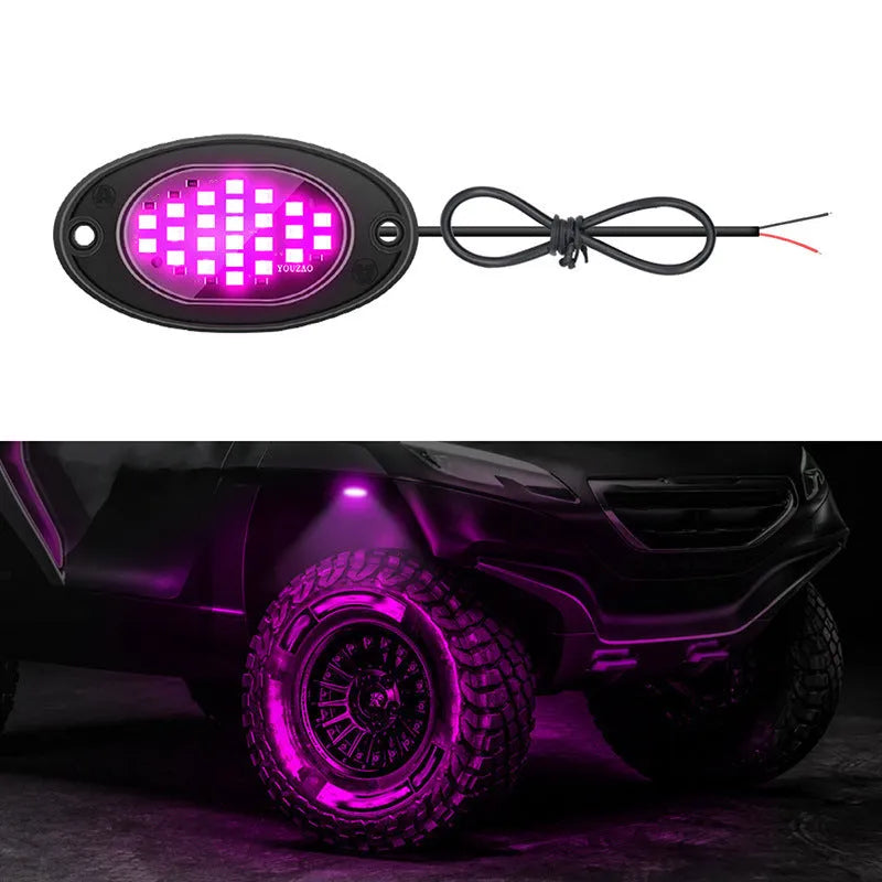 12V car LED chassis ambience light with ABS housing in blue colour option for underbody vehicle decoration.