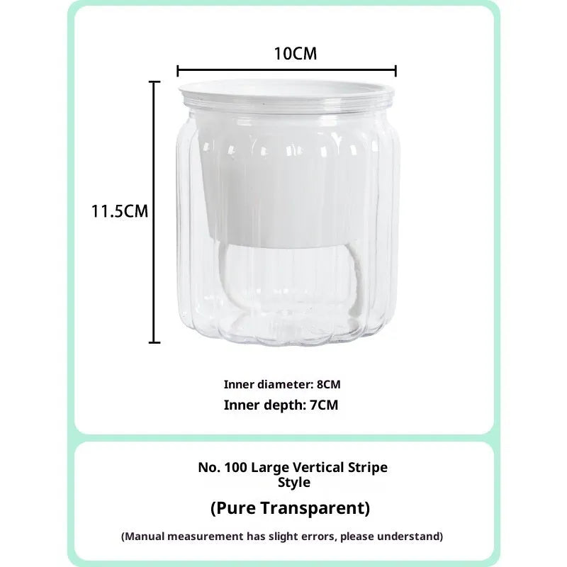 Self-absorbent transparent plastic resin flowerpot for desktop hydroponic planting of small green plants