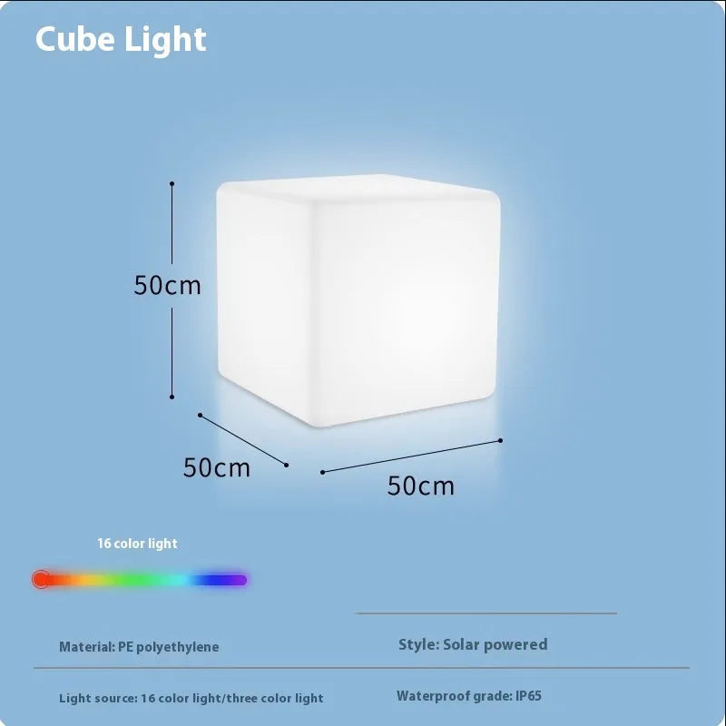 Modern square LED cube stool light for outdoor garden decoration with waterproof construction