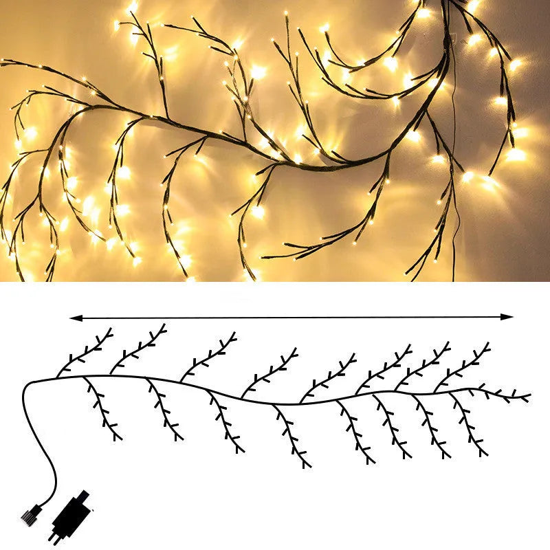 LED rattan tree light with warm white colour and PVC shell for indoor decoration