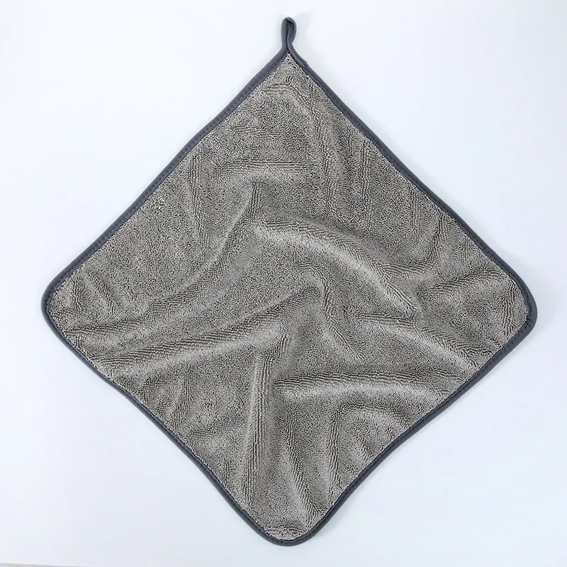 Small braid twisted car glass cleaning cloth in grey with size options from 20x30cm to 60x160cm