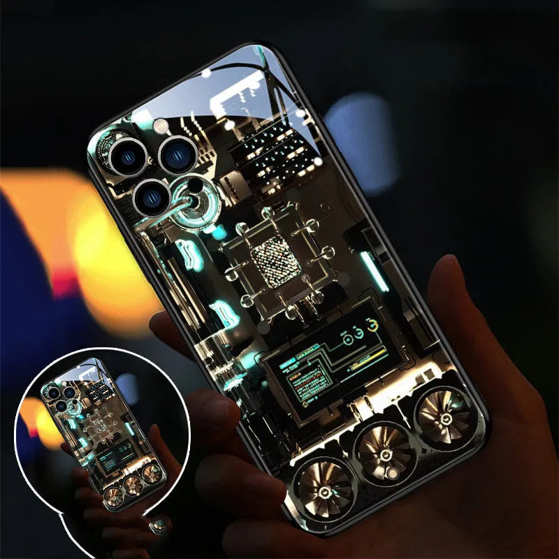 Xpress 14 tempered glass phone case with incoming light for iPhone 14, dustproof protective cover