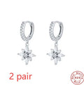 S925 sterling silver snowflake pendant earrings with geometric design in gold colour options