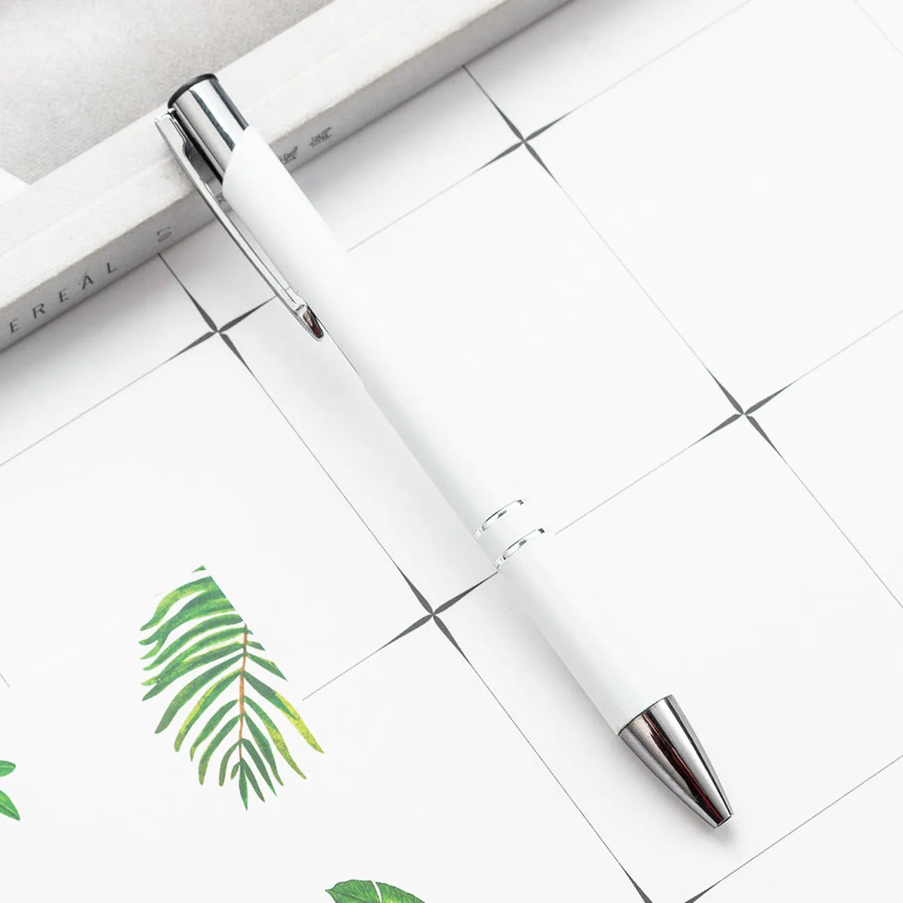Metal ballpoint pen with aluminium barrel in multiple colour options including champagne gold and painted silver