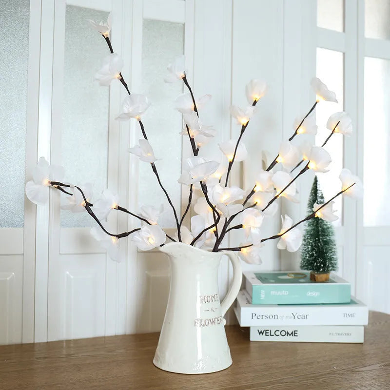 65cm long LED phalaenopsis branch decorative light with warm pink lighting and battery operation