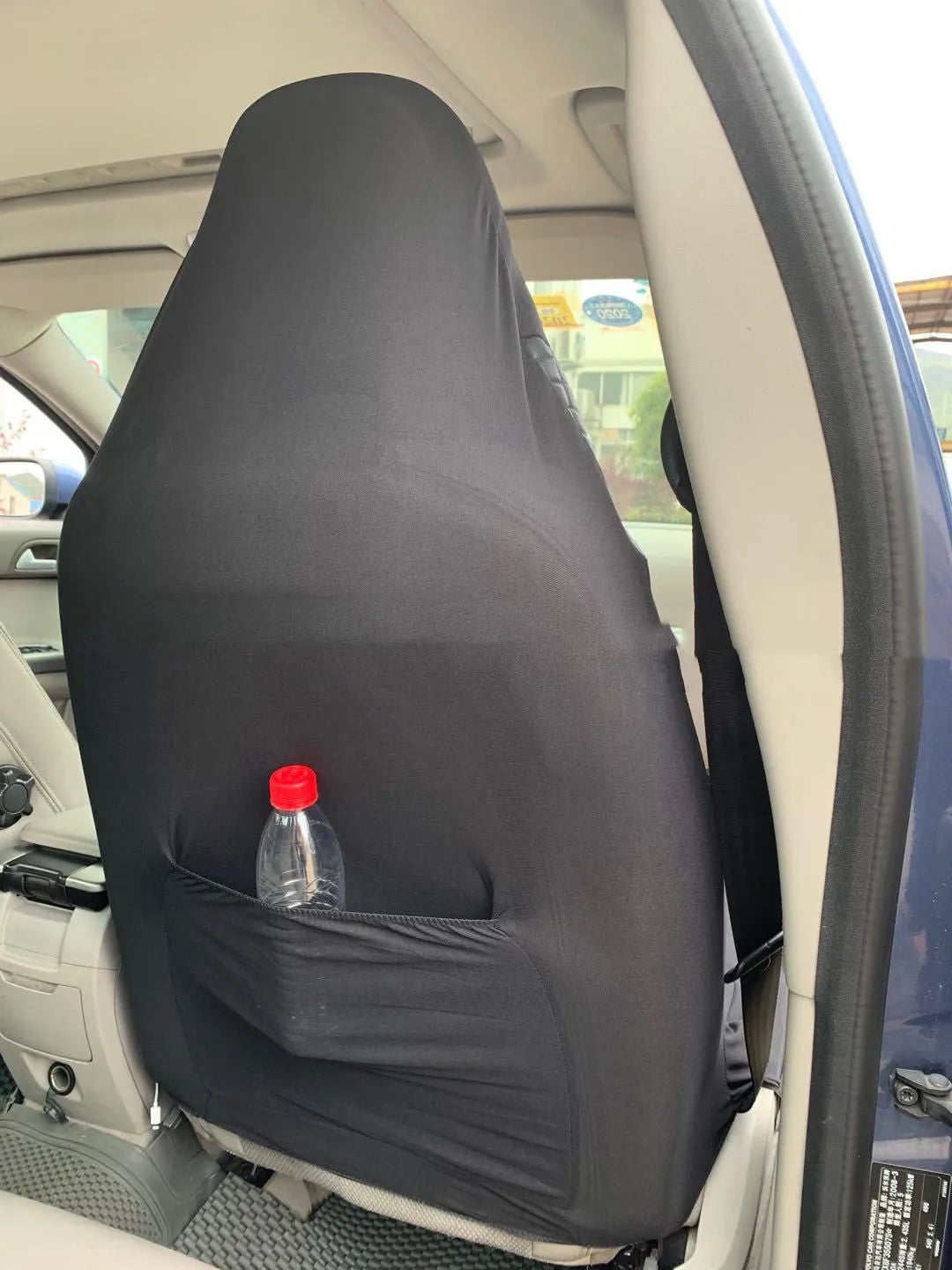 Black quilted universal car seat covers made from PU and polyester fabric with sponge composite