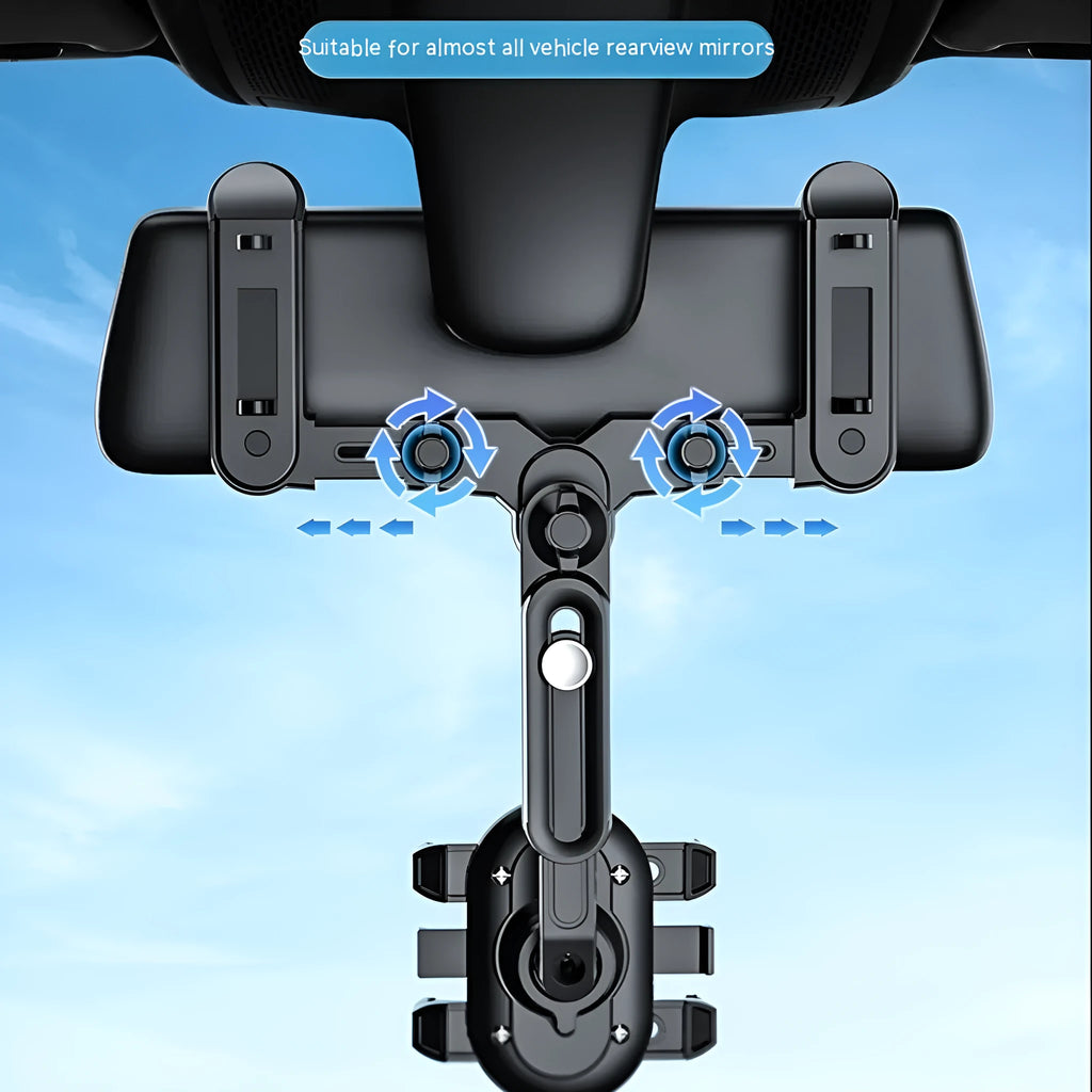 Black ABS plastic rear view mirror bracket with adjustable folding rod mechanism