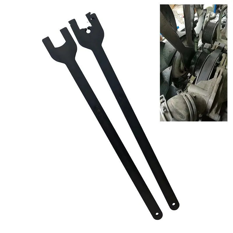 Land Rover fan support wrench coupler wrench 36mm 40mm alloy steel 2-piece set on a workbench