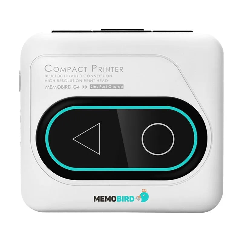 Avocado Green coloured pocket-sized Bluetooth thermal mini printer next to a mobile phone.