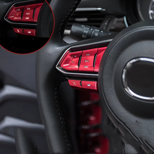 Aluminum alloy car decorative sticker kit with steering wheel button covers and interior accessories