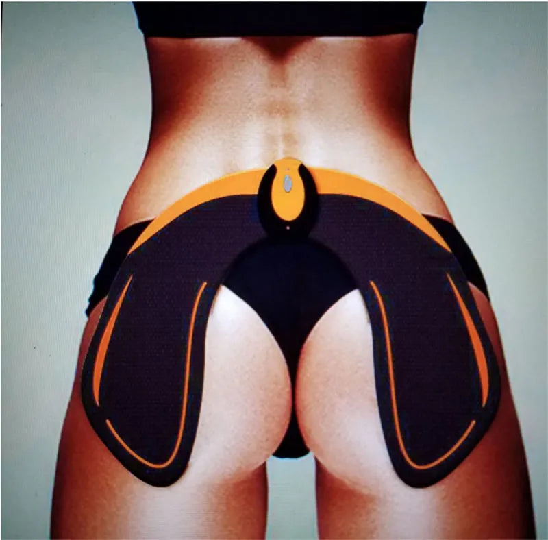 EMS electrical muscle stimulator unit with gel pads for hip and abdominal toning
