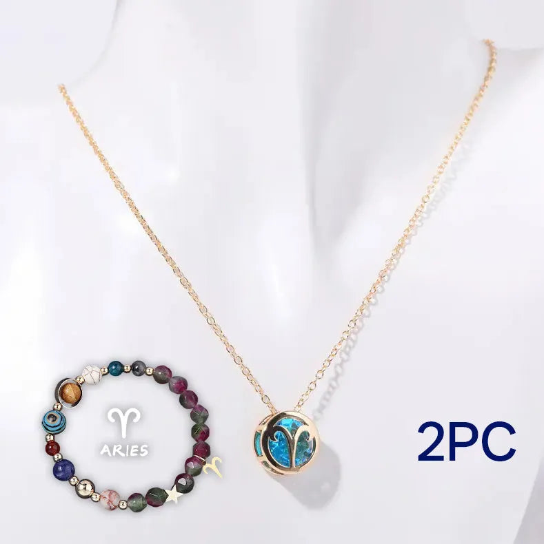 Natural stone beaded necklace and bracelet set showing coordinated jewellery pieces