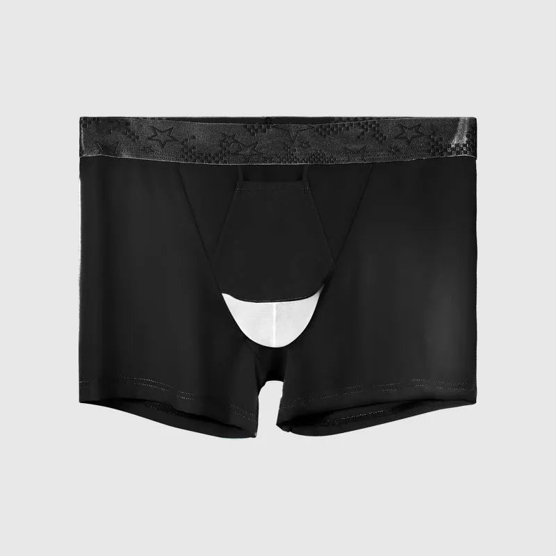 Men's ice silk nylon sports briefs in multiple colours with mid-waist design