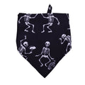 Halloween dog slobber scarf polyester triangle towel skull print M size 63x43x43cm Style 1