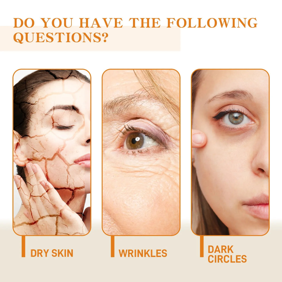 Squalane face serum in a clear PET bottle with ingredients including vitamin C, hyaluronic acid, and collagen