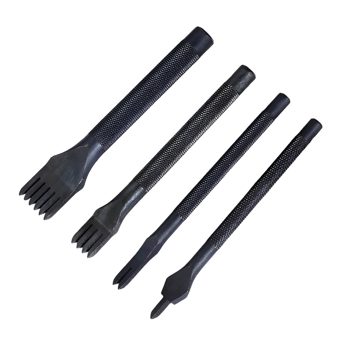 Black diamond tooth leather punch tool with 3mm pitch teeth on white background