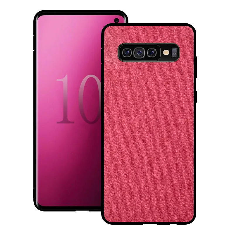 Canvas-style phone case for Samsung Galaxy S series in assorted colours