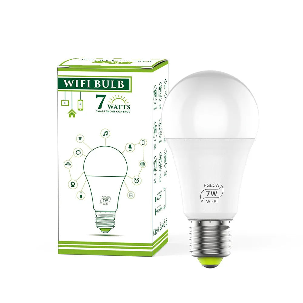 LED smart WiFi bulb compatible with Alexa and Google Home voice control