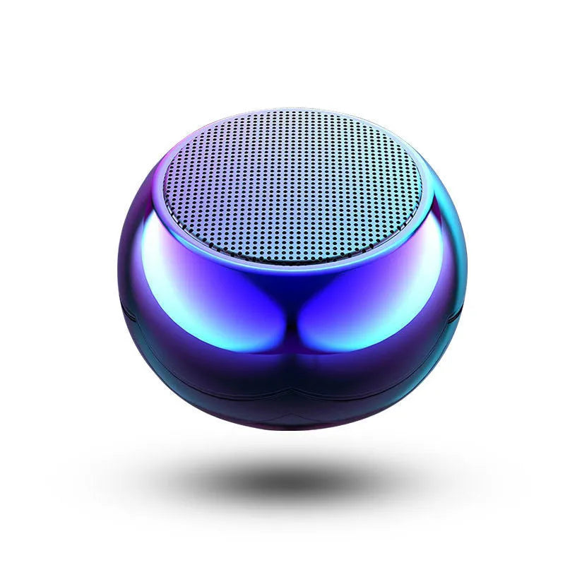 Mini portable metal Bluetooth speaker in gradient blue with compact 31mm x 50mm dimensions