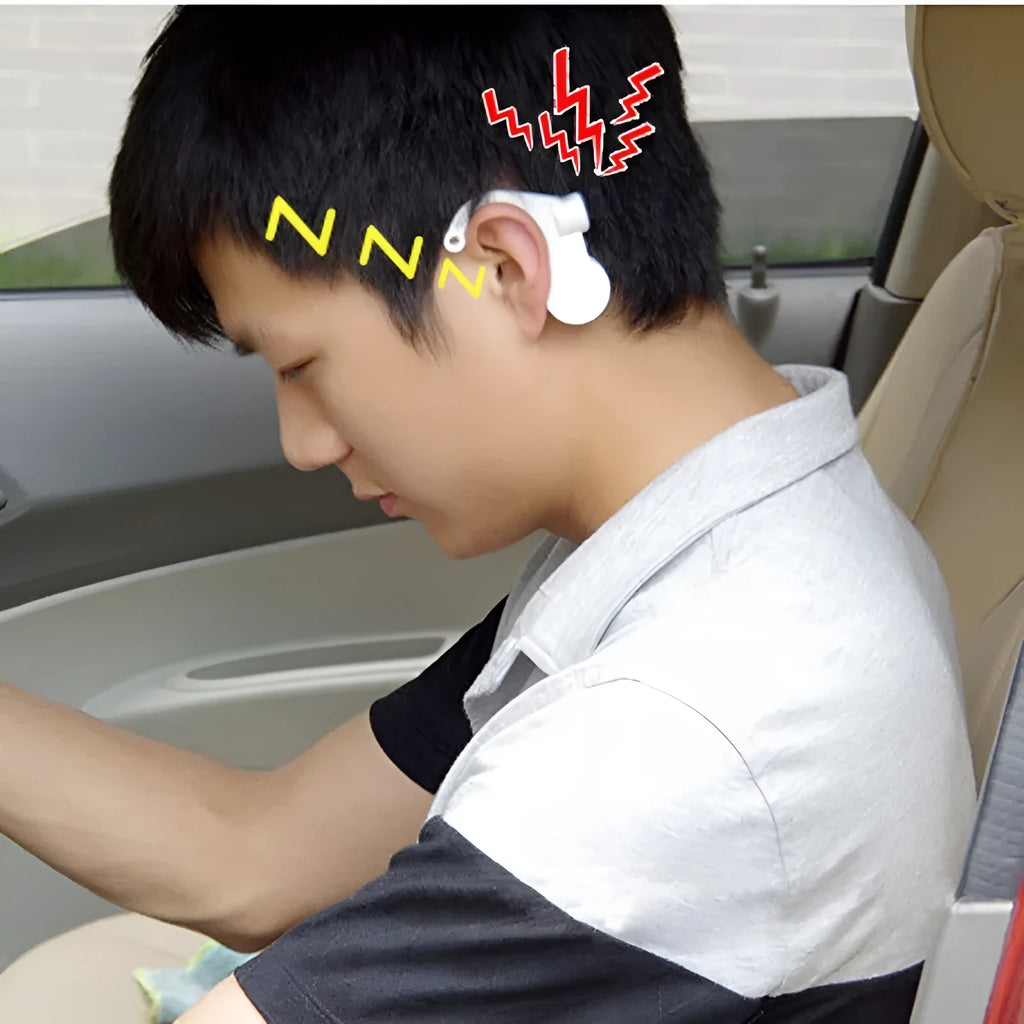 Anti-drowsiness reminder ear alarm in black – 25g ABS tilt-activation device for drivers