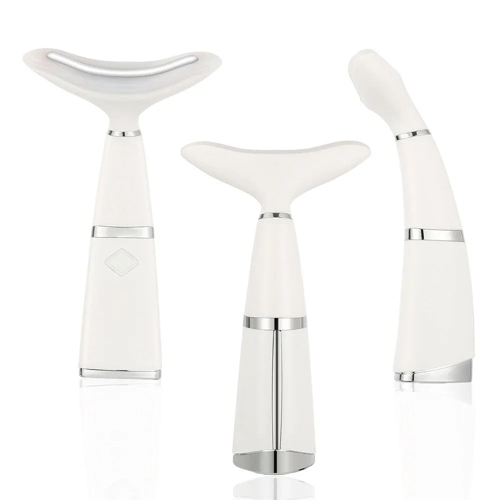White double chin neck wrinkle remover device with ABS body on neutral background