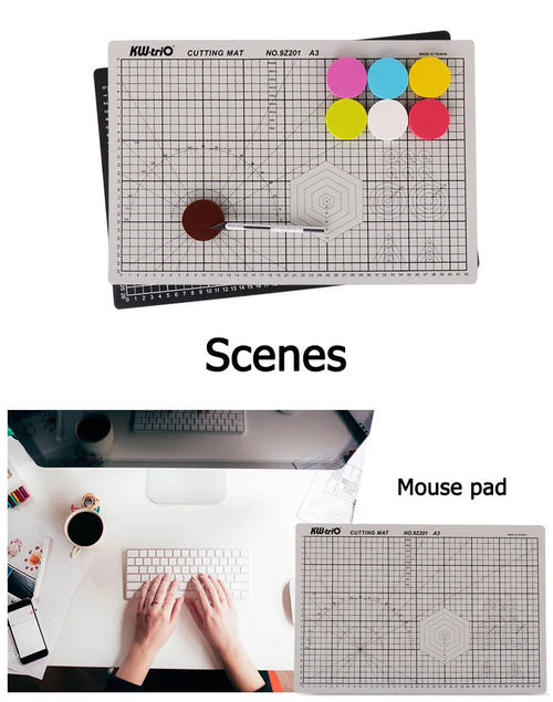 A3 self-healing cutting mat with centimetre grid lines in green, black or grey colour options