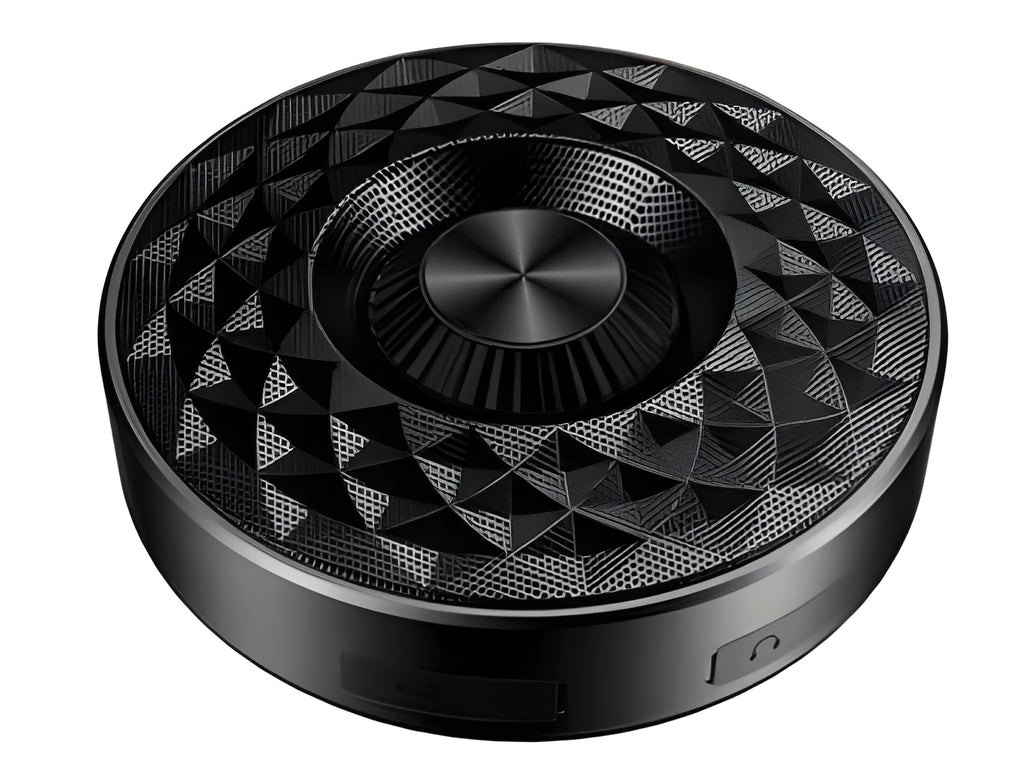 Portable wireless Bluetooth mini speaker in black, orange, and silvery white colour options.